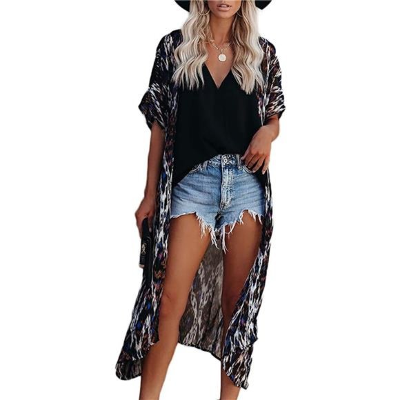 Chiffon Beach Kimono Cardigan Long Bikini Cover Up. New with Tags - Picture 1 of 5